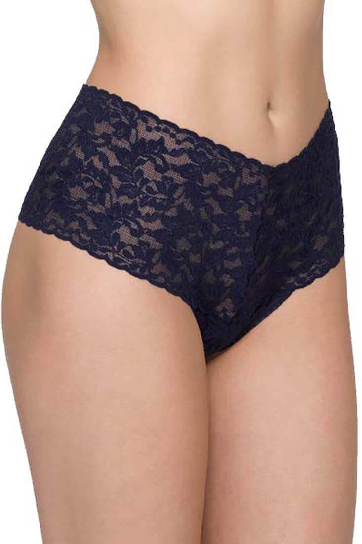Hanky Panky Retro High-Waisted Thong Color: Navy at Petticoat Lane Greenwich, CT