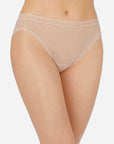 On Gossamer Mesh Hi-Cut Brief Color: Champagne Size: S at Petticoat Lane Greenwich, CT
