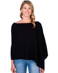 Alashan Cashmere Draped Dress Topper Color: Ebony at Petticoat Lane Greenwich, CT