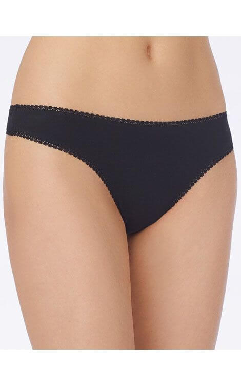 On Gossamer Cabana Cotton Hip-G Thong Color: Black Size: S/M at Petticoat Lane Greenwich, CT
