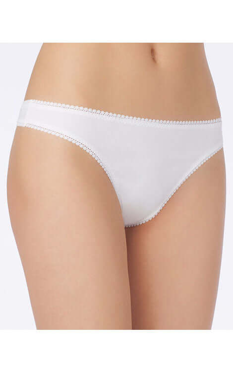 On Gossamer Cabana Cotton Hip-G Thong Color: White Size: S/M at Petticoat Lane Greenwich, CT