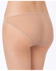 On Gossamer Mesh Low-Rise Hip-Bikini Color: Champagne, Black Size: S, M, L at Petticoat Lane Greenwich, CT