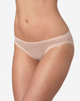 On Gossamer Mesh Low-Rise Hip-Bikini Color: Champagne, Black Size: S, M, L at Petticoat Lane Greenwich, CT
