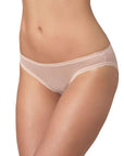 On Gossamer Mesh Low-Rise Hip-Bikini Color: Champagne Size: S at Petticoat Lane Greenwich, CT