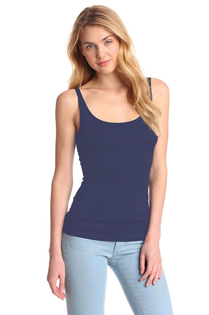 Only Hearts Skinny Neck Tank Color: Denim Size: L at Petticoat Lane Greenwich, CT