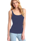 Only Hearts Skinny Neck Tank Color: Denim Size: M at Petticoat Lane Greenwich, CT