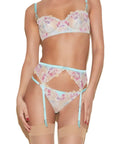 Pixie Embroidery Garter in Fresh Mint