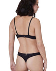 Simone Perele Saga Thong Color: Black, White, Infinity Blue Size: XS, S, M, L at Petticoat Lane Greenwich, CT
