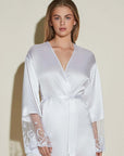 Sanika Silk Robe in White