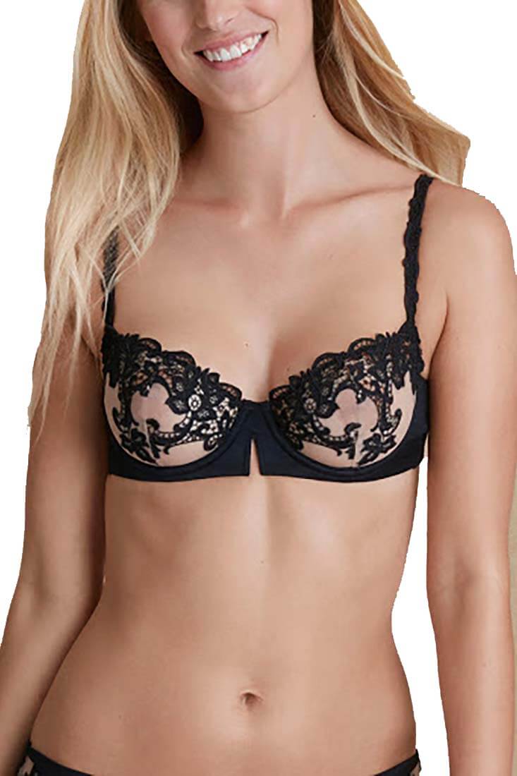 Simone Perele Saga Demi Cup Color: Black Size: 32B at Petticoat Lane  Greenwich, CT