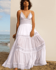 Charo Ruiz Cindy Long Dress Color: White Size: S, M, L at Petticoat Lane Greenwich, CT