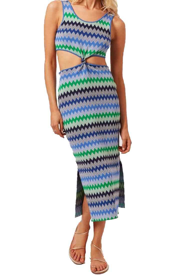 Solid & Striped Bailey Dress in Ombre Zig Zag Color: Blue Ombre Zig Zag Size: XS at Petticoat Lane Greenwich, CT