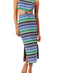 Solid & Striped Bailey Dress in Ombre Zig Zag Color: Blue Ombre Zig Zag Size: XS at Petticoat Lane Greenwich, CT