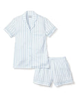 Pima Pajama Short Set in Periwinkle Stripe