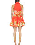 Hema Short Dress with Buckle in Orange