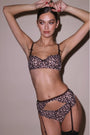 Leopard Embroidery Balconette Bra