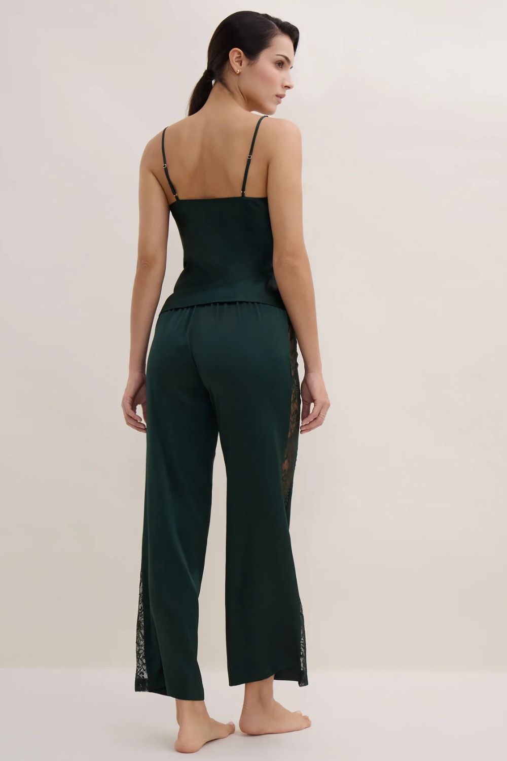 Midnight Whisper Cami and Pants Set in Mysterious Green