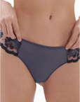 Intrigue Tanga Thong in Cinder Blue