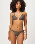 Olive Triangle Rope Bikini Top and Triangle Bottom Set