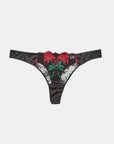 Bleeding Rose Embroidery Thong