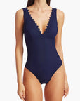 Ines V-Neck One-Piece in Navy