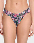 Dark Peonies Low Rise Thong