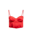 Cropped Hamptons Bustier in Rouge