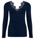 Plaisir Caresse Long Sleeve Shirt Manche in Pierre Blue