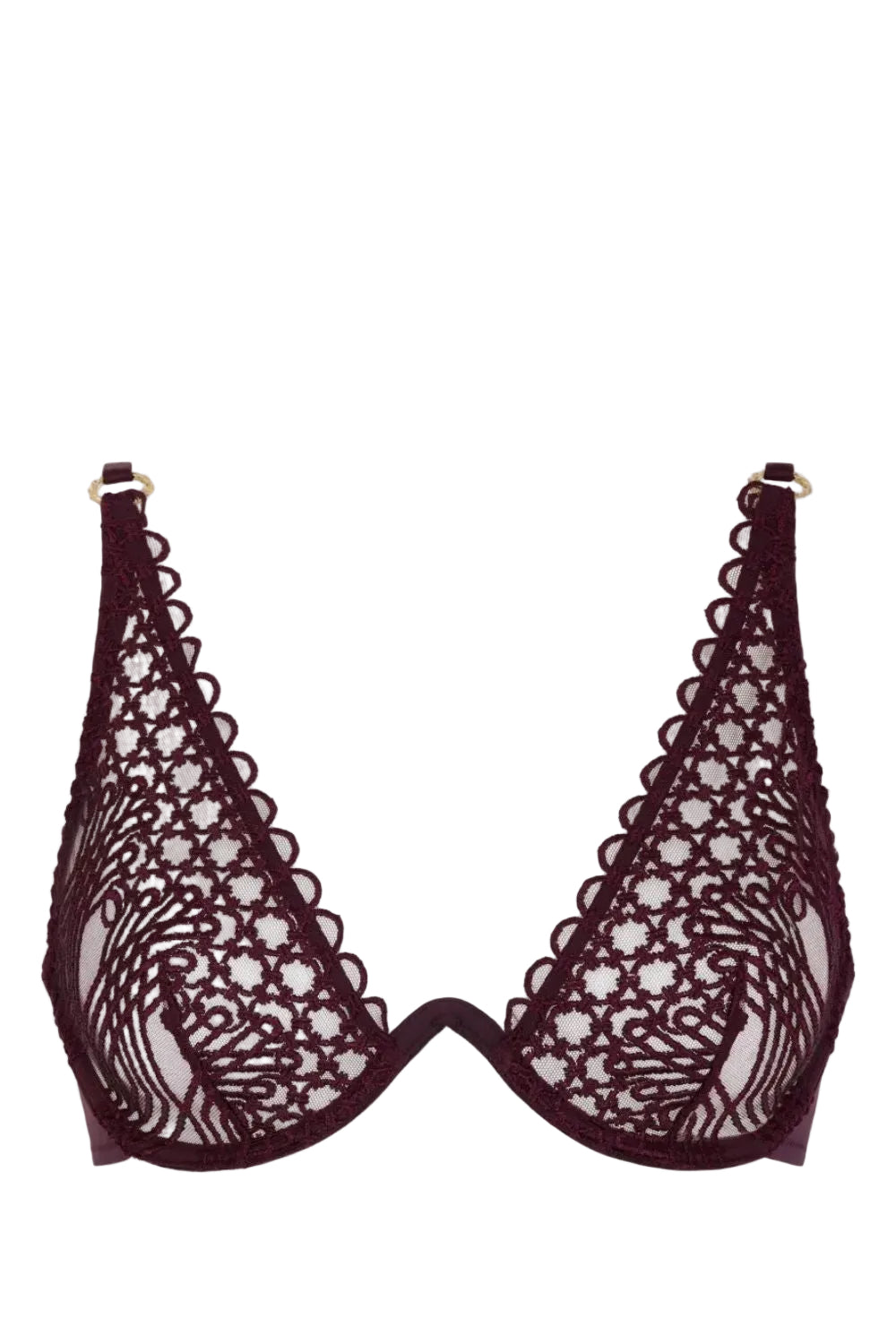 Eloge Du Desir Single Wire Triangle Bra in Deep Berry