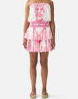 Shirred Waist Mini Dress in Livin La Vida Rosa