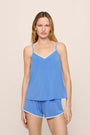 Frida Cami and Short Set in Cornflower Blue/White