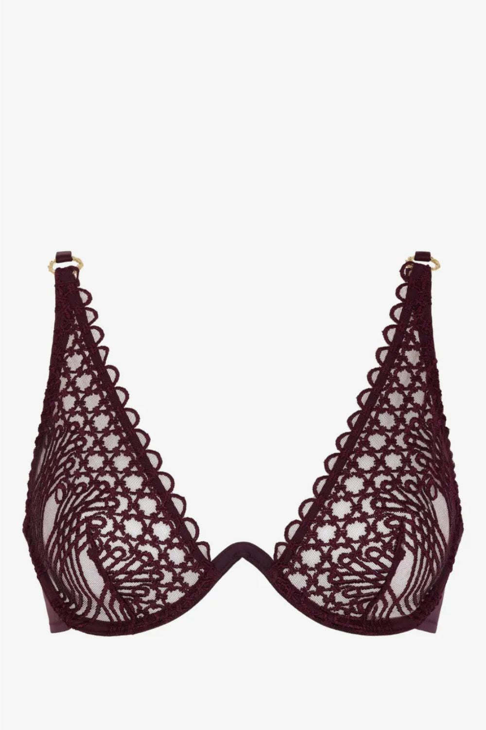 Eloge Du Desir Single Wire Triangle Bra in Deep Berry