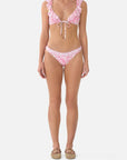 Tie Front Tri  Bikini in Livin La Vida Rosa