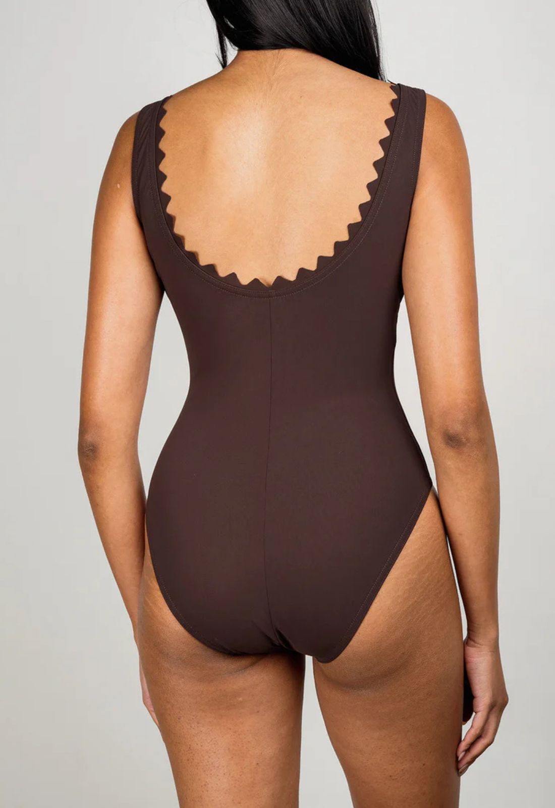 Ines V-Neck One-Piece in Chocolate