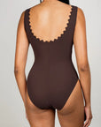 Ines V-Neck One-Piece in Chocolate