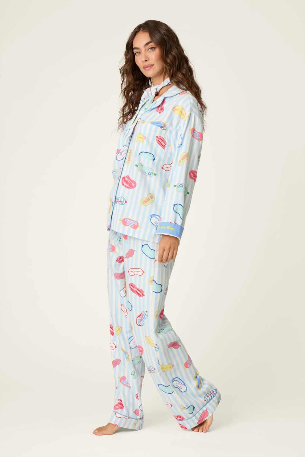 Sleep Mask Flannel Long PJ Set