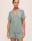 Gisele Relaxed Short PJ Set in Eucalyptus/Ivory