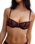 Eloge Du Desir Underwired Half-Cup Bra in Deep Berry