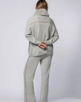 Grana Wool and Cashmere Zip-Up Sweater with Faux Fur Collar in Grey