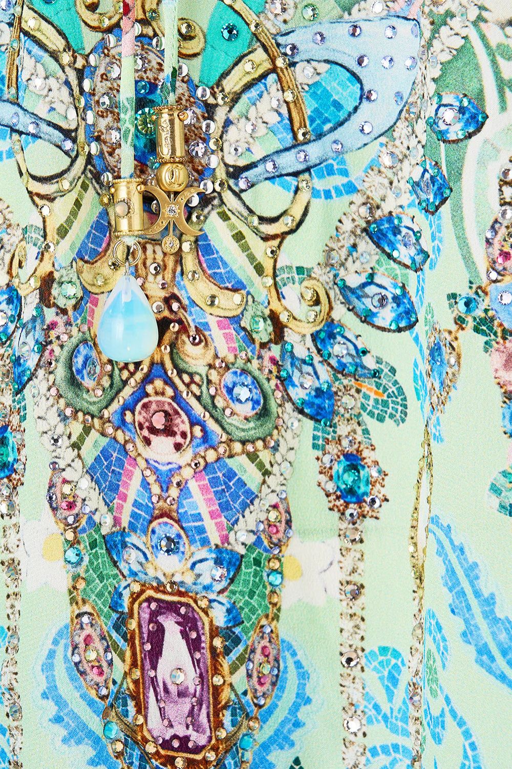 Short Lace Up Kaftan in MidSummer Mosaics