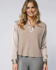 Tania Knit Blouse in Taupe