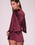 Angel Sleeve Robe in Blood Red