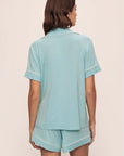 Gisele Relaxed Short PJ Set in Canal Blue/Ivory