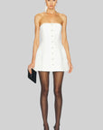 Sans Faff Laurent Mini Button Dress in White