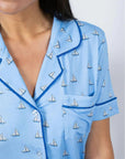 Jolene Yacht Club Printed Cropped Pajama Set