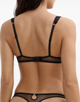 Hidden Treasure Underwired Half Cup Bra in Black
