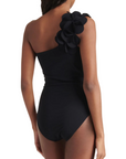 Tess One Shoulder One Piece in Black