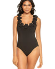 Juliet Round Neck One-Piece in Black