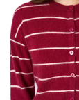 Benning Cashmere Cardigan in Plum Stripe