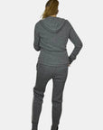 Racer Stripe Hoodie and Ribbed Racer Stripe Sweatpants in Charcoal/Flannel Stripe